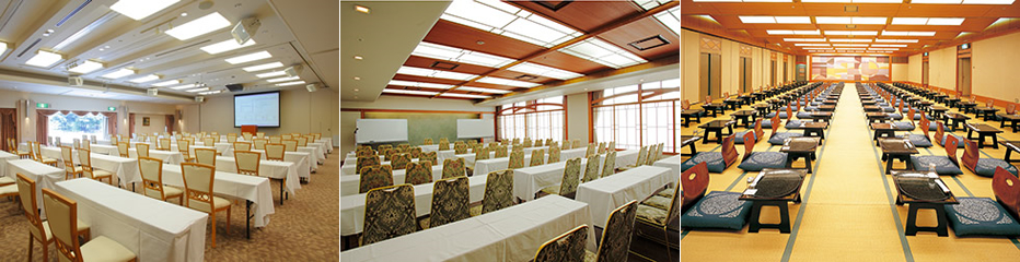 会議やセミナーで利用できる大小の会場をご用意しております。